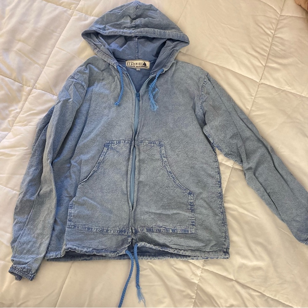 Light Blue Zip-Up Hoodie